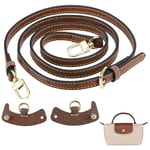 Zocipro Mini Bag Strap for Longchamp, Adjustable Leather Handbag Straps Crossbody, No-Punch Replacement Shoulder Strap for Longchamp Mini Bag (Brown)