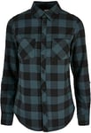 Urban Classics Women's Ladies Turnup Checked Flanell Shirt, Jasper/Black, XL