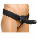 Size Matters Erection Assist Strap-On Dildo Hollow Black Penis Elastic Harness