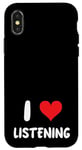 Coque pour iPhone X/XS I Love Listening – Heart – Therapy Thérapeute, conjoint, partenaire