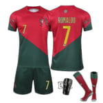 2022 Qatar World Cup Portugal #7 Ronaldo Cr7 Jersey Kids 22 120-130cm Kids 24 130-140cm