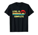 15th Wedding Anniversary For Him Her Funny Level 15 Complete T-Shirt