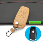 NCUIXZH Etui en Cuir Porte-clés à Distance Porte-clés Porte-clés Fob, pour, Ford Edge 3/4/5 Smart Key L216 Protéger Shell Clés de Voiture Accessoires-C Style Marron