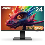 KOORUI Écran PC 24 Pouces Full HD (1920x1080), 75Hz, 5ms, Mode Faible lumière Bleue, 250 Nits, sRGB 99%, VGA et HDMI, Noir