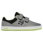 Etnies Little Kids Marana Skate Shoe, Grey/Lime/White, 2 UK Child