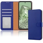 iCatchy for Google Pixel 8A Case Leather Wallet Flip Book Shockproof Cover with Kickstand Magnetic Closure [RFID Blocking] Compatible with Pixel 8a (Blue)