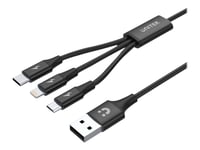 Unitek C14049bk - Lightning-Kabel, Endast Laddning - Usb Hane Till Mikro-Usb Typ B, Lightning, 24 Pin Usb-C Hane - 1.2 M - Svart