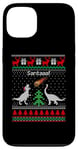 Coque pour iPhone 13 Pull de Noël avec motif dinosaure moche