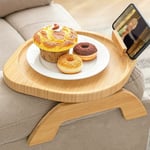 Plateau de canapé avec support rotatif pour portable en bois et bambou - Accoudoir pliable - Pour canapés larges - Antidérapants - Pour canapé