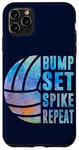 Coque pour iPhone 11 Pro Max Bump Set Spike Repeat Aquarelle Volleyball Femmes Adolescentes Filles