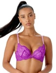 Gossard Women's Superboost Lace Padded Plunge Bra, Orchid, 32J