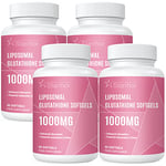 Liposomal Glutathione Softgels 4 Pack, Glutathione Supplement 1000mg per Serving, Antioxidant Support and Liver Detox, 240 Capsules