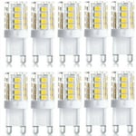 Lot de 10 Projecteur led, ampoule led G9, 5 w blanc chaud blanc froid, ampoules led à économie d'énergie, ampoule halogène de rechange, ac 230 v non