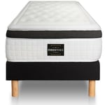 Prestige Literie - Ensemble matelas sommier Privilège 120 x 200 cm - Couleur : Noir