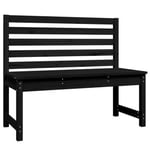 Banc de jardin - Bois massif de pin - Noir - 109 cm - 2 personnes - Naturel