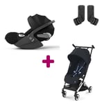 Cybex Pack Poussette Duo Libelle Dark Navy Blue + adaptateurs Coque Cloud T i-Size Sepia Black