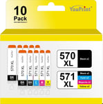 Lot De 7 Cartouches D'Encre Pour Imprimante Canon Mg7700 Mg7750 Mg7751 Mg6800 Mg6850 Mg6851 Mg6852 Mg6853 Mg5700 Mg5750 Mg5751 Mg5752 Mg5753 Ersetzten Pgi-570Bk Xl, Cli-571C Xl, Cl[DYJ074917]