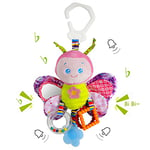 Funsland Jouet Poussette Bebe, Peluche Bébé à Clip pour Poussette, Jeux Eveil Bebe 0-3 Mois, Jouets Berceau Landau pour Garçons et Filles, Jouet Bebe Naissance Cadeaux 3 6 12 Mois, Papillons