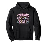 Twinning With My Bestie Spirit Week Girls & Twin Day Groovy Pullover Hoodie