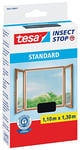 Tesa Insect Stop Auto-Agrippant STANDARD pour Fenêtres - Filet Anti-Moustiques Adhésif - Découpable à la Dimension Souhaitée - Anthracite, Lot de 3