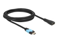 Delock - Hög Hastighet - Hdmi-Förlängningskabel - Hdmi Hona Till Hdmi Hane - 2 M - Trippelskärmad - Svart, Turkos - 8K60hz Stöd, Up To 48 Gbps Data Transfer Rate