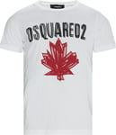 DSQUARED2 Leaf White T-Shirt S74GD0848 Crew Neck T-Shirt Size S