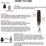 Ohjaimet, 3kpl 433MHz Universal Gate Remote Control