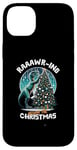 Coque pour iPhone 14 Plus Balade autour du dinosaure de Noël