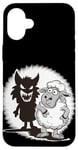 iPhone 16 Plus Unique Comic Sheep and Wolf Shadow for a Sheep Lover Case