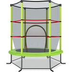 Costway - Trampoline de Jardin pour Enfants Ø165 cm avec Filet de Protection,Appuis de Ressorts et Structure en Acier, Vert