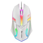 SKYLION F1 Filaire 3 Clés Souris Coloré Éclairage De Jeu et Bureau Pour Microsoft Windows et Apple IOS Système - Type WHITE #B