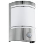 IP44 Outdoor Wall Light & PIR Motion Sensor Stainless Steel 1 x 40W E27 Bulb