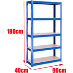 Tagères de Garage, Étagère Charge Lourde, Etagere Metallique Rangement Garage, Capacité 875 kg (175 kg/Niveau), 5 Niveaux mdf Étagère Réglables de