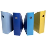 Exacompta Porte-revues Bee Blue dos 8,2 cm pour documents A4+ - Jeu de 4 coloris assortis