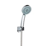 DP Bath Agata - Pommeau de douche avec support mural et flexible de douche argenté