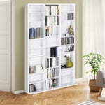 Idmarket - Bibliothèque étagère cd ceylia 30 cases avec étagères modulables bois blanc