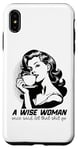 Coque pour iPhone XS Max Café humoristique rétro sage femme avec citation inspirante esthétique