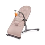 Kinderkraft MIMI Transat bébé, Balancelle de La Naissance à 9 Mois, Dossier réglable sur 3 niveaux, Pliable à plat, Facile à transporter, Arche avec jouets, Beige