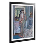 Big Box Art Framed Print of Frederick Carl Frieseke The Robe Design | Wall Art Picture | Home Decor for Kitchen, Living Room, Bedroom, Hallway, Black, A2 / 24.5x18 Inch / 62x45cm