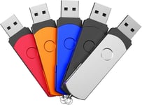 5 Pièce Clé Usb 16 Go Mémoire Stick - Rotation Clef Usb 16 Go Lot De 5 - Disque Flash Usb Multicolore Cles Usb[Q905]