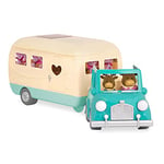 Li'l Woodzeez 6486Z Ensemble Jouet Camping-Car Bleu - 40 pièces Comprenant un Van Transformable & Accessoires - Figurines non Inluses - Dès 3 ans - Bleu