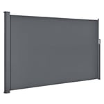 Juskys Paravent Dubaï 160 x 300 cm, Extensible et Opaque, Brise-Vue & Brise-Vent pour Balcon & terrasse, paravent avec Support Mural - Gris