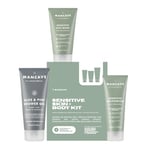 ManCave Sensitive Skin & Body Gift Set, Face Wash, Moisturiser, Shower Gel, Dermatologically Tested, Natural Formulations, Ideal for Travel, Vegan, Made in England