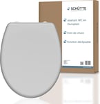 Gris - 82302-A Abattant WC en Duroplast avec système d'abaissement automatique et fonction détachable, compatible avec la majorité des cuvettes WC