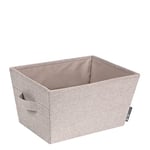 Bigso Box of Sweden Foldable Storage Box for Home and Shelves - Small Fabric Storage Basket with Easy-Carry Handles - Storage Bin for Blankets, Towels, Toys and More - Beige