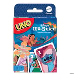 Mattel Games Disney Uno Lilo et Stitch Jeu de cartes pour toute la famille, enfants et adultes, avec une carte spéciale inspirée du film, JCC10