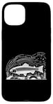 Coque pour iPhone 15 Plus Line Art Poisson Aquariste & Ichtyologiste Truite arc-en-ciel