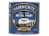 Hammerite Direct To Rust Smooth Finish Metal Paint White 2.5 Litre HMMSFW25L