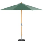 Parasol droit Tinaei vert olive 3m en bambou certifié FSC - Hespéride