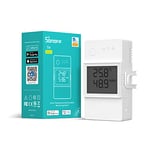 SONOFF TH Elite 20A Interrupteur Connecté WiFi sans fils avec Mesure de Temp.&Hum pour Maison Connectée, Compatible avec Alexa, Google Home, IFTTT, Contrôle à Distance via APP, Aucun Hub Requis